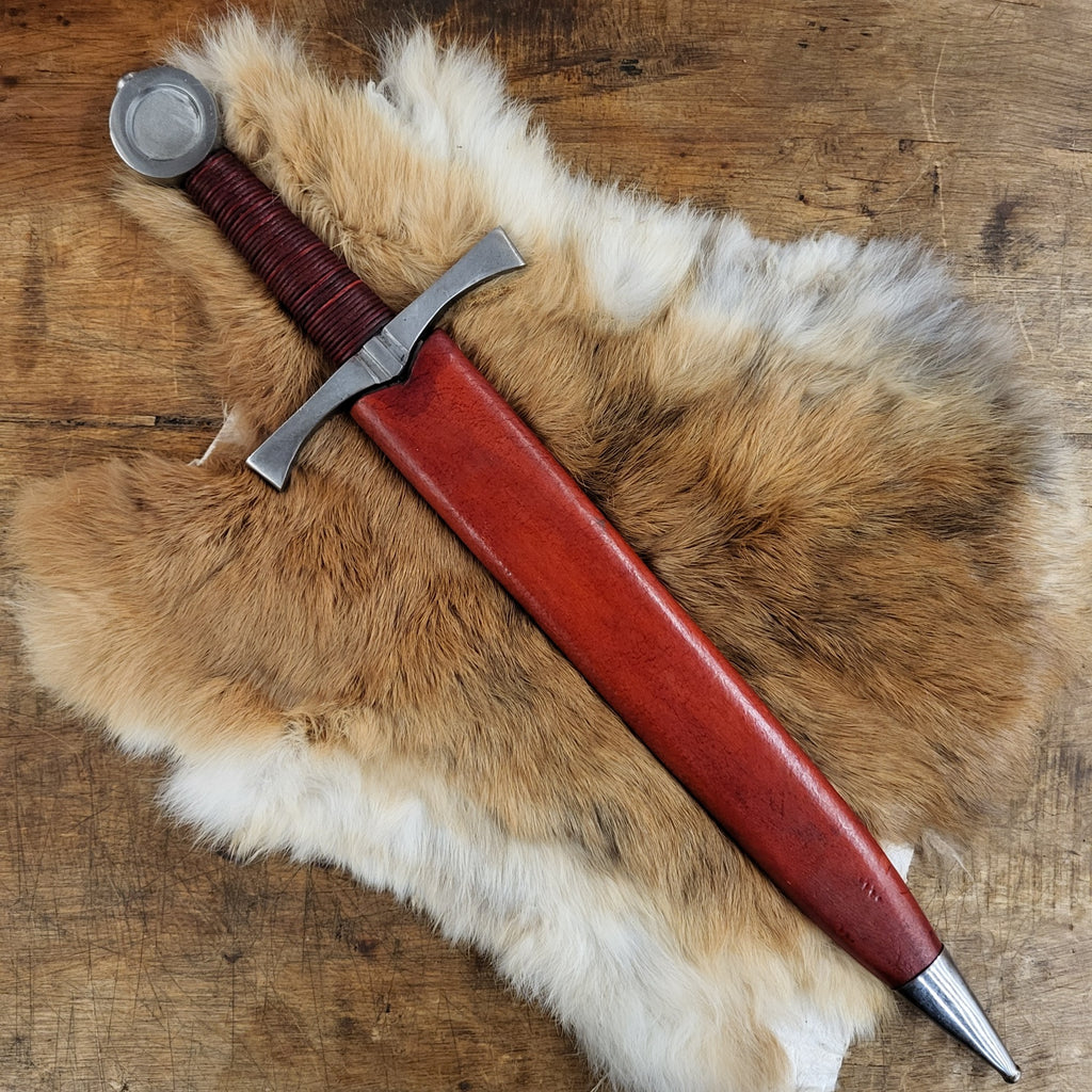 Steel disc-pommel dagger for medieval reenactment