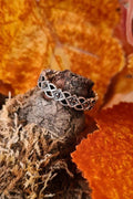 Narrow silver ring "Noble Lady" with marcasite stones