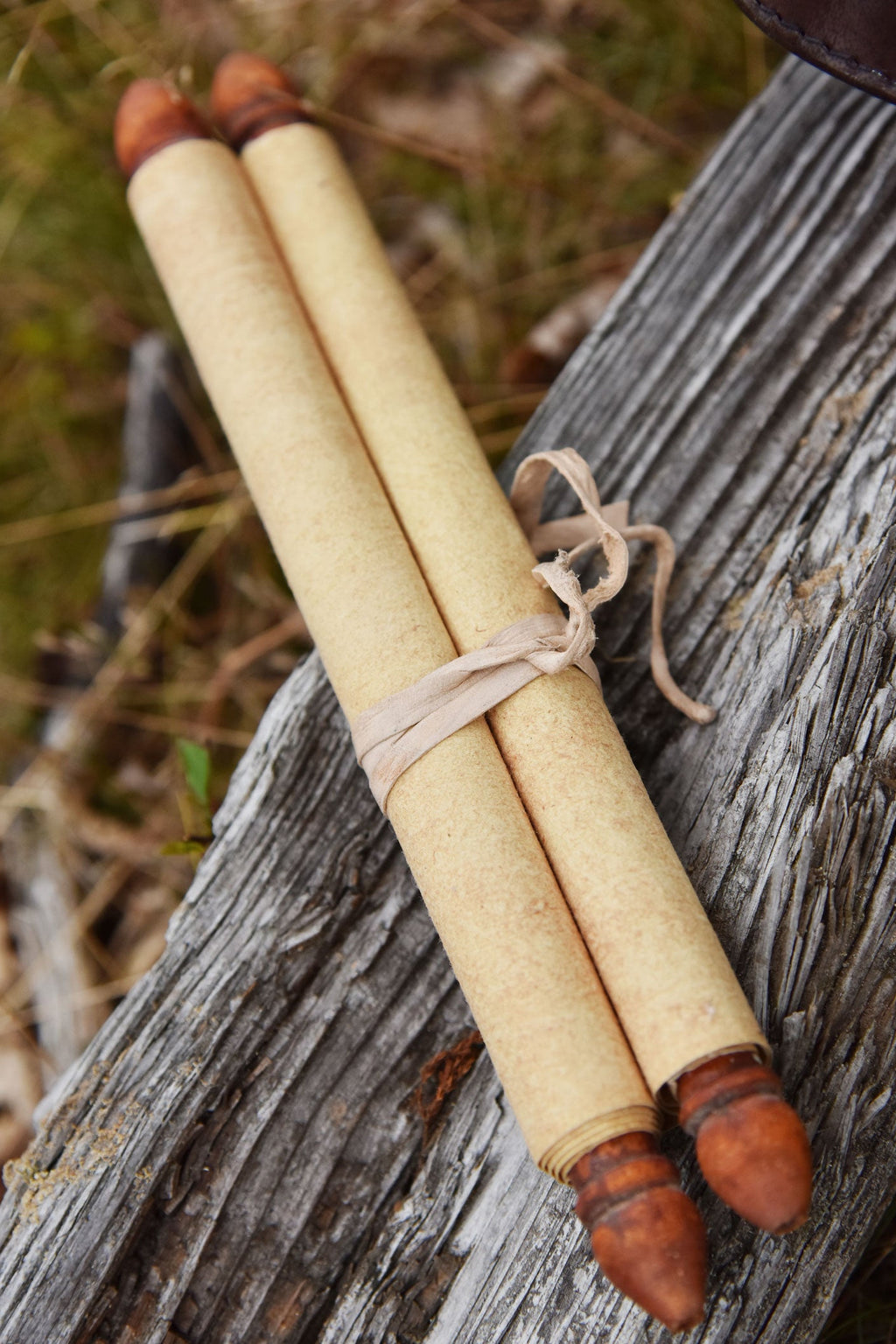 Leather Scroll Container to Hang Around the Neck with 3 Scrolls
