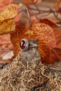 Noble Silver Ring with Oval Baltic Amber