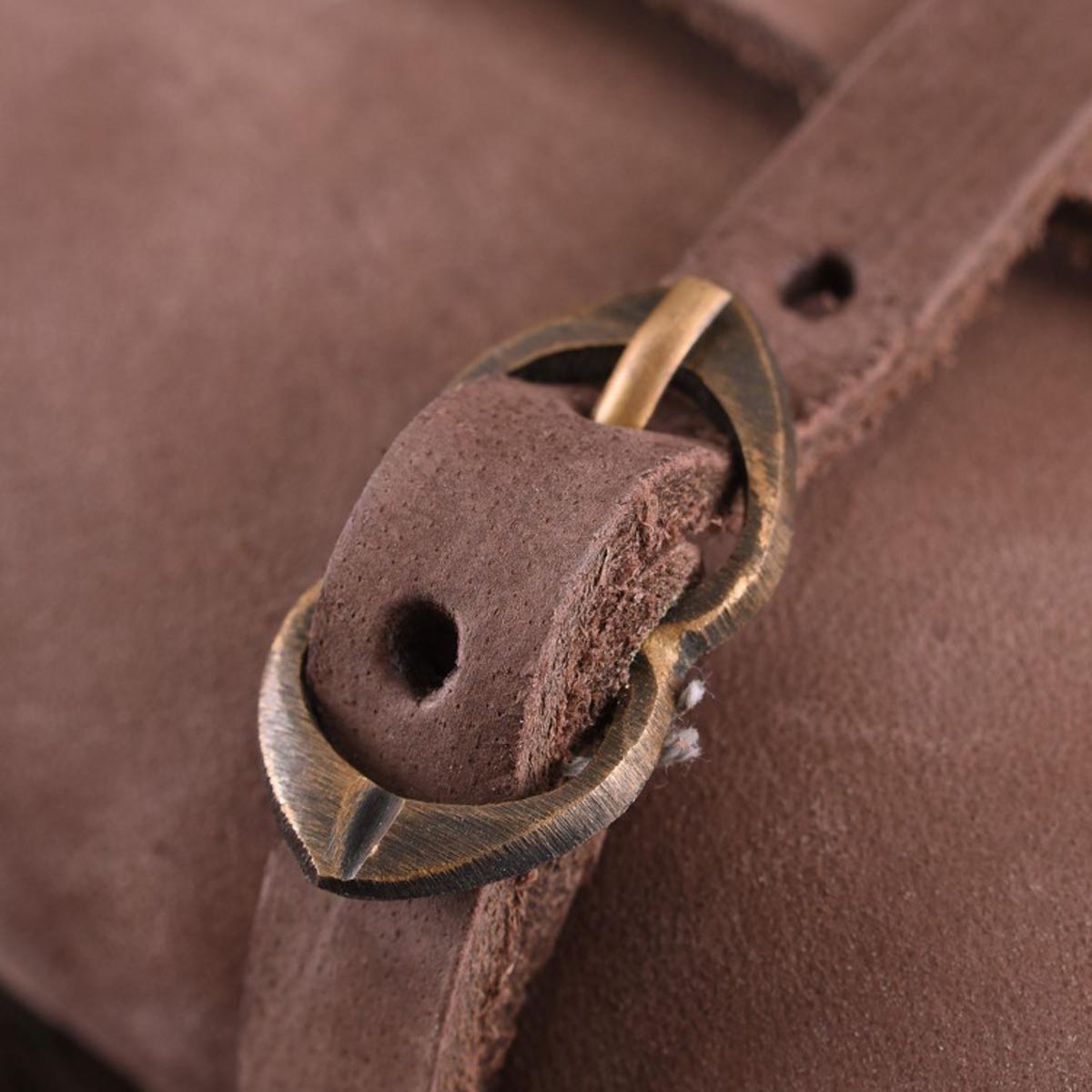 Spätmittelalter Ledertasche mit Messingschnallen für Reeanactment