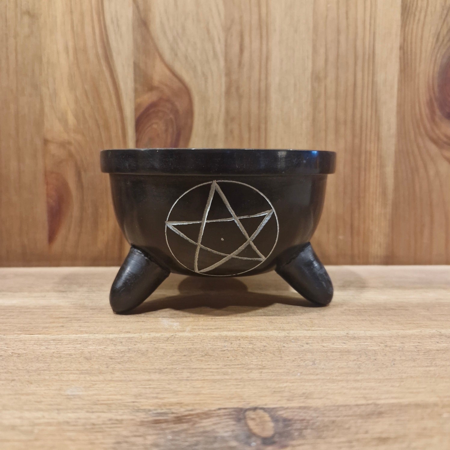 Soapstone dish for smoking with pentagram
