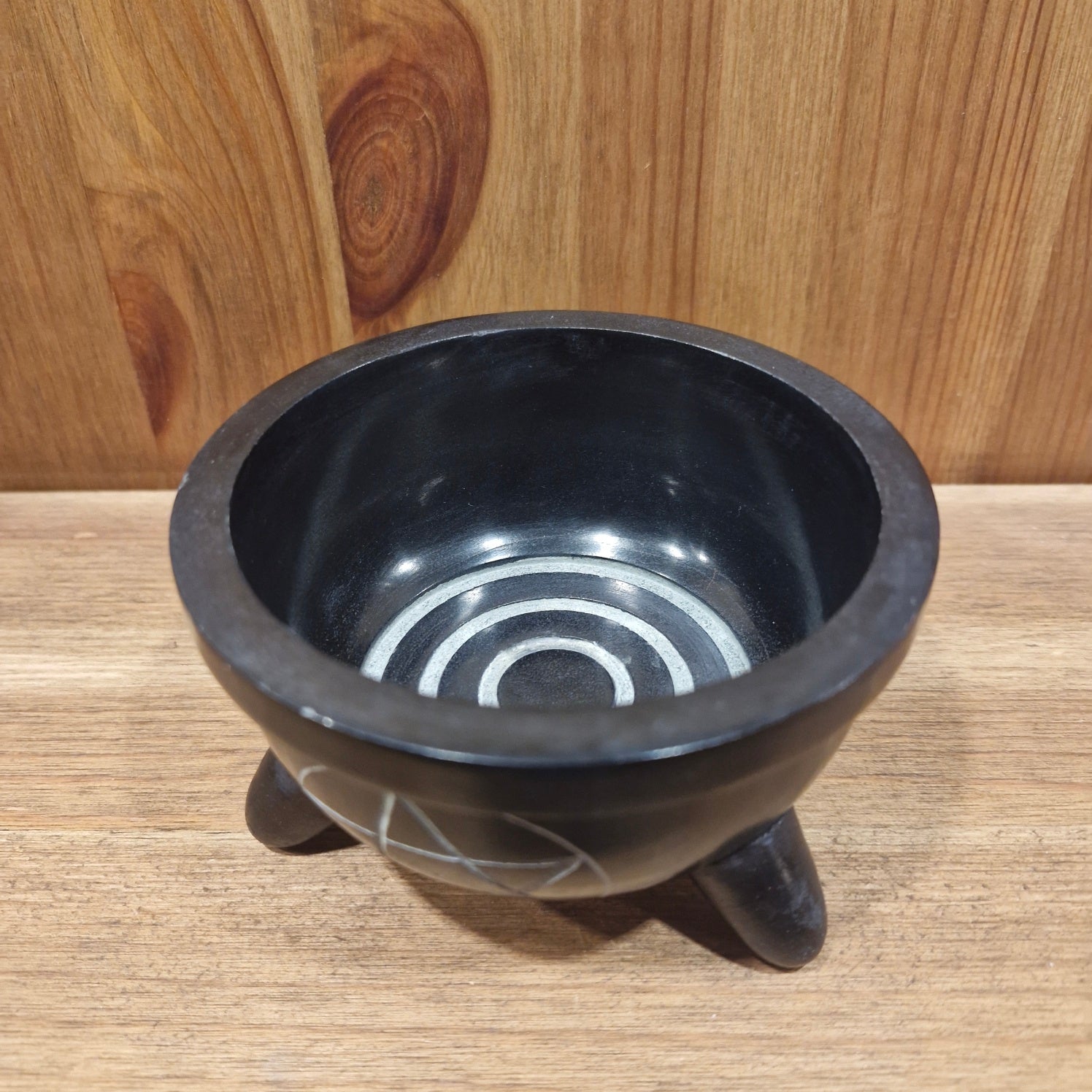 Soapstone dish for smoking with pentagram