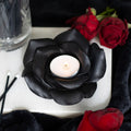 Teelichthalter Schwarze Rose
