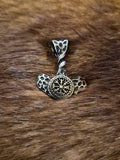 Thors Hammer Vegvisir mit Runen aus Edelstahl