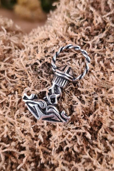 Thor's Hammer Ragi with Ring in Silver