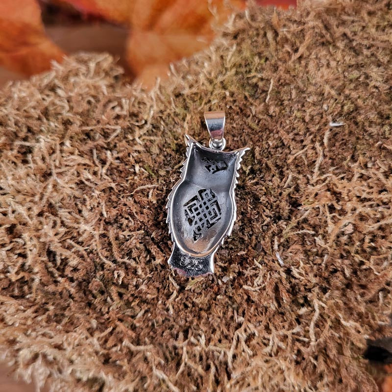 Wicca Amulett Kelten Eule aus Silber