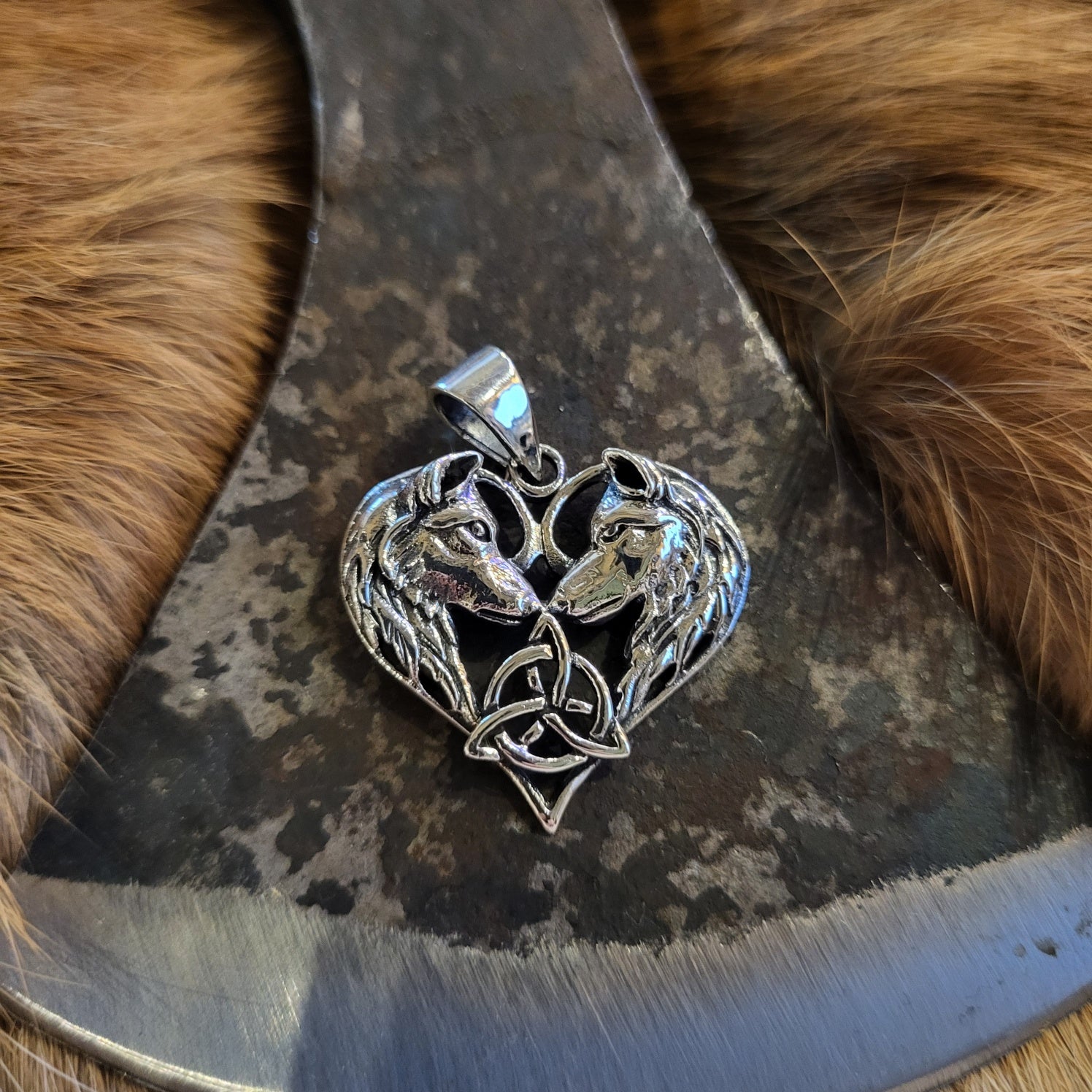 Wicca Amulett Wolfsrudel aus Silber