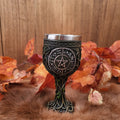 Wicca Kelch mit Pentagramm - handbemalt