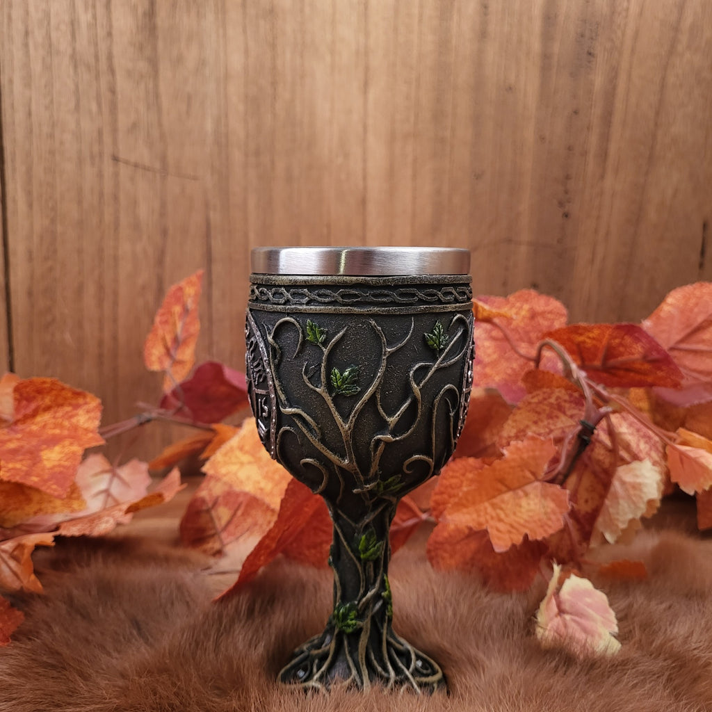 Wicca Kelch mit Pentagramm - handbemalt