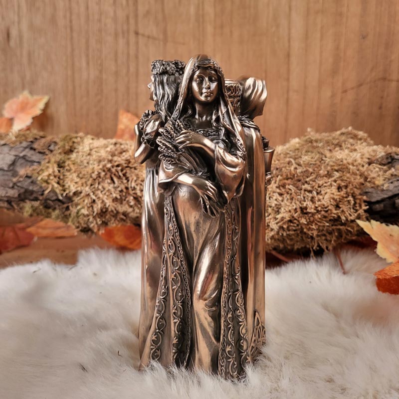 Wicca Kerzenhalter Dreifaltige Göttin - bronziert