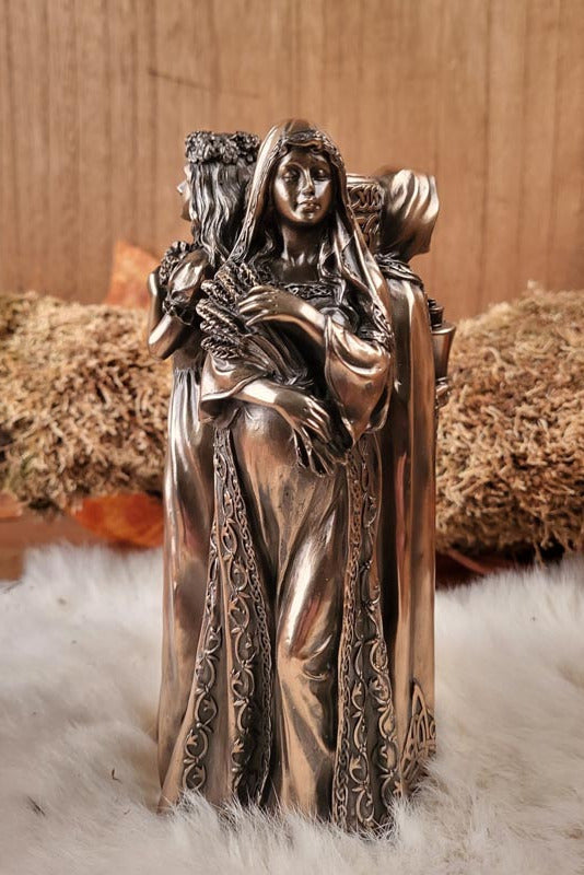 Wicca Kerzenhalter Dreifaltige Göttin - bronziert