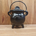 Wicca Cauldron Sun & Moon for Incense Burning, Cast Iron