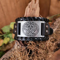 Wikinger Armband schwarz mit Symbol schwarz