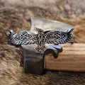 Wicca Armreif Rabe mit Knotenmuster aus Edelstahl
