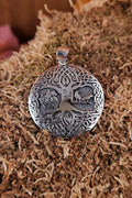 Viking Amulet Yggdrasil with Odin & Ravens in Silver