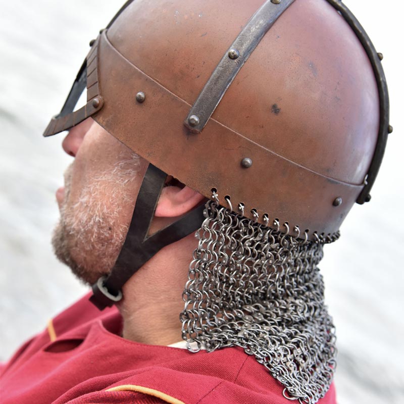 Wikinger Brillenhelm Gjermundbu mit Kettenbrünne - Replik