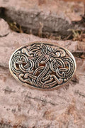 Ovale Wikinger Brosche im Jelling-Stil aus Bronze