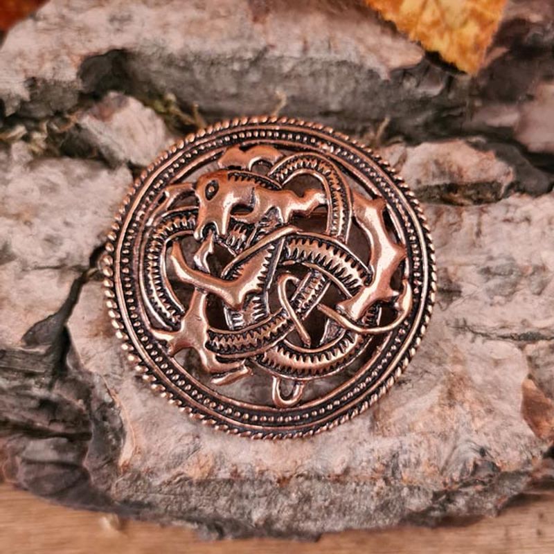 Viking Brooch Midgard Serpent made of Bronze