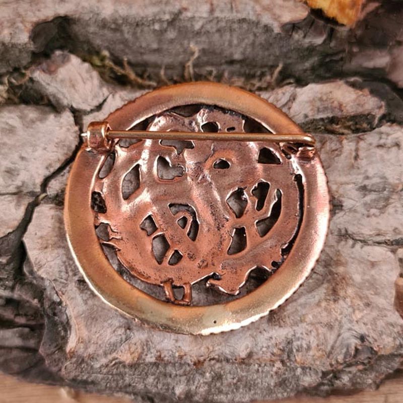 Wikinger Brosche Midgardschlange aus Bronze
