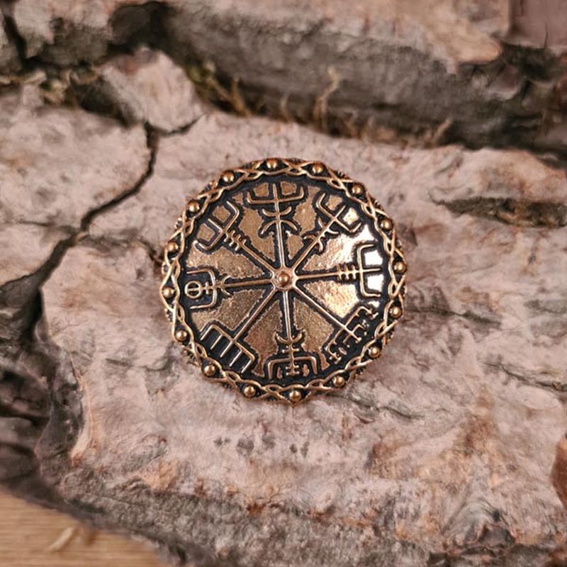 Viking Vegvisir Brooch made of Bronze