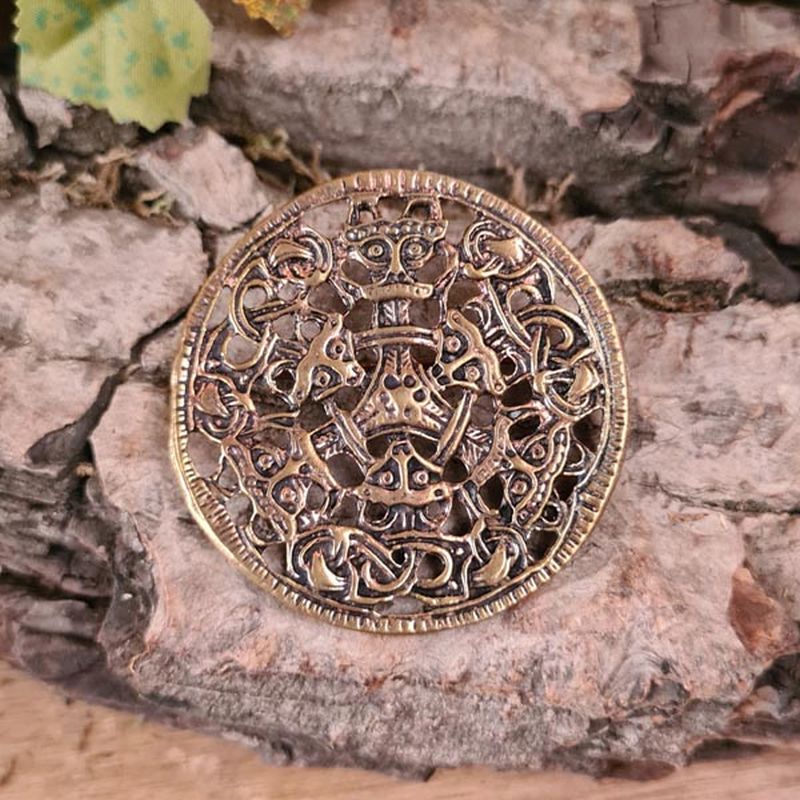 Viking Borre-style bronze brooch