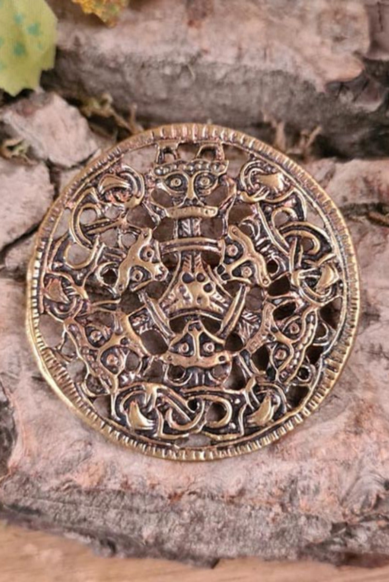 Viking Borre-style bronze brooch