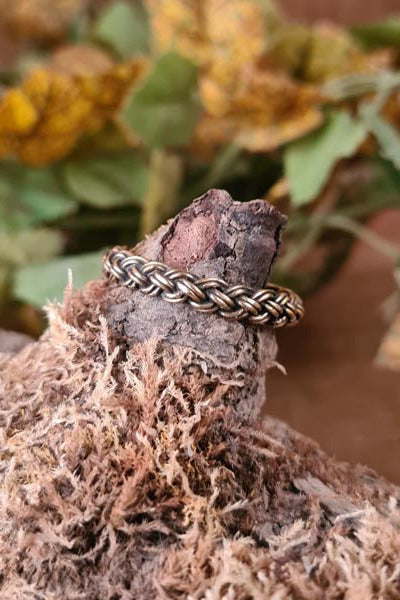 Viking Wedding Ring Braided Pattern Bronze