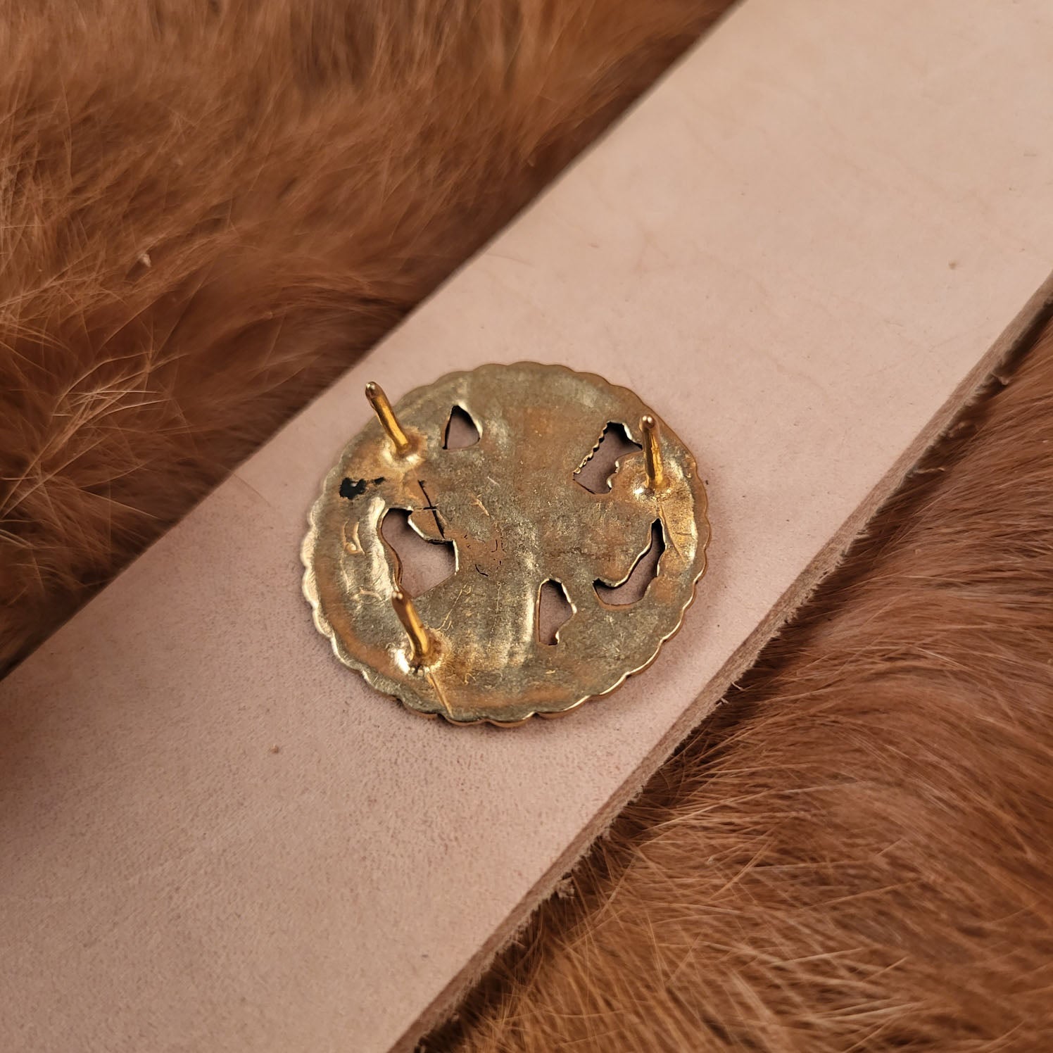 Viking Gokstad Belt Fitting with Rider in Bronze for 4 cm Straps - Replica
