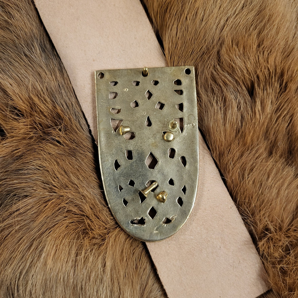 Wikinger Gürtelendstück Gokstad im Borre-Stil aus Bronze 4 cm - Replik