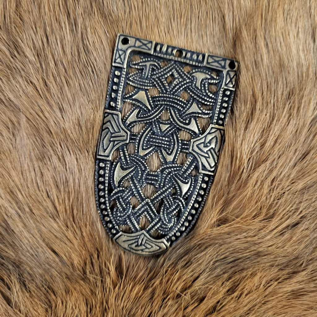 Wikinger Gürtelendstück Gokstad im Borre-Stil aus Bronze 4 cm - Replik