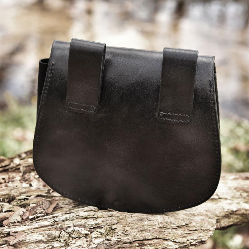 Wikinger Gürteltasche mit Thorshammer Prägung aus Leder