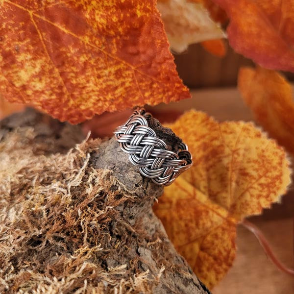 Open Viking Vow Braided Ring in Silver