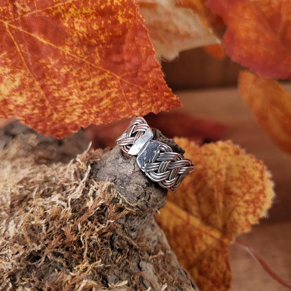 Open Viking Vow Braided Ring in Silver