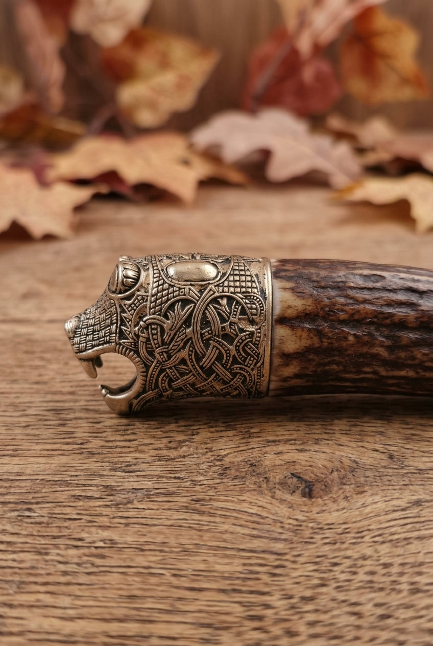 Wikinger Griffabschluss/Endstück Oseberg aus Bronze für DIY Messerbau