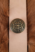 Viking belt fitting with Borre-style interlace ornament made of bronze for 3 cm straps - replica