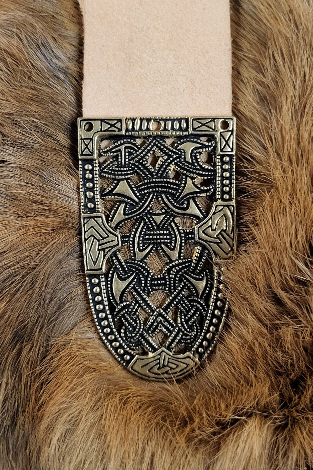 Wikinger Gürtelendstück Gokstad im Borre-Stil aus Bronze 4 cm - Replik
