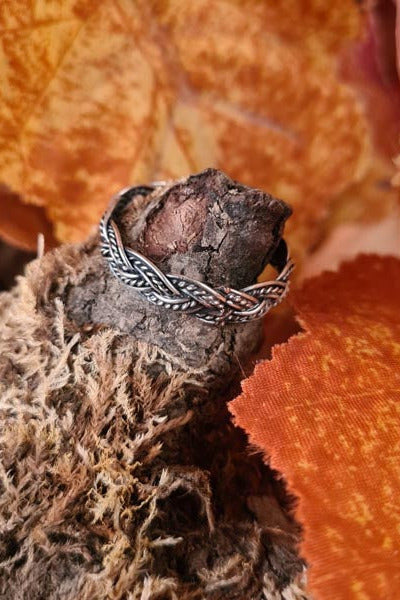 Wikinger Hochzeit Ring Flechtwerk aus Silber