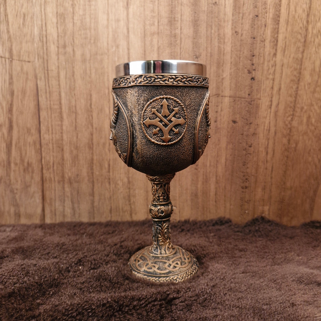 Wikinger Kelch Loki mit Edelstahleinsatz - Dekoration