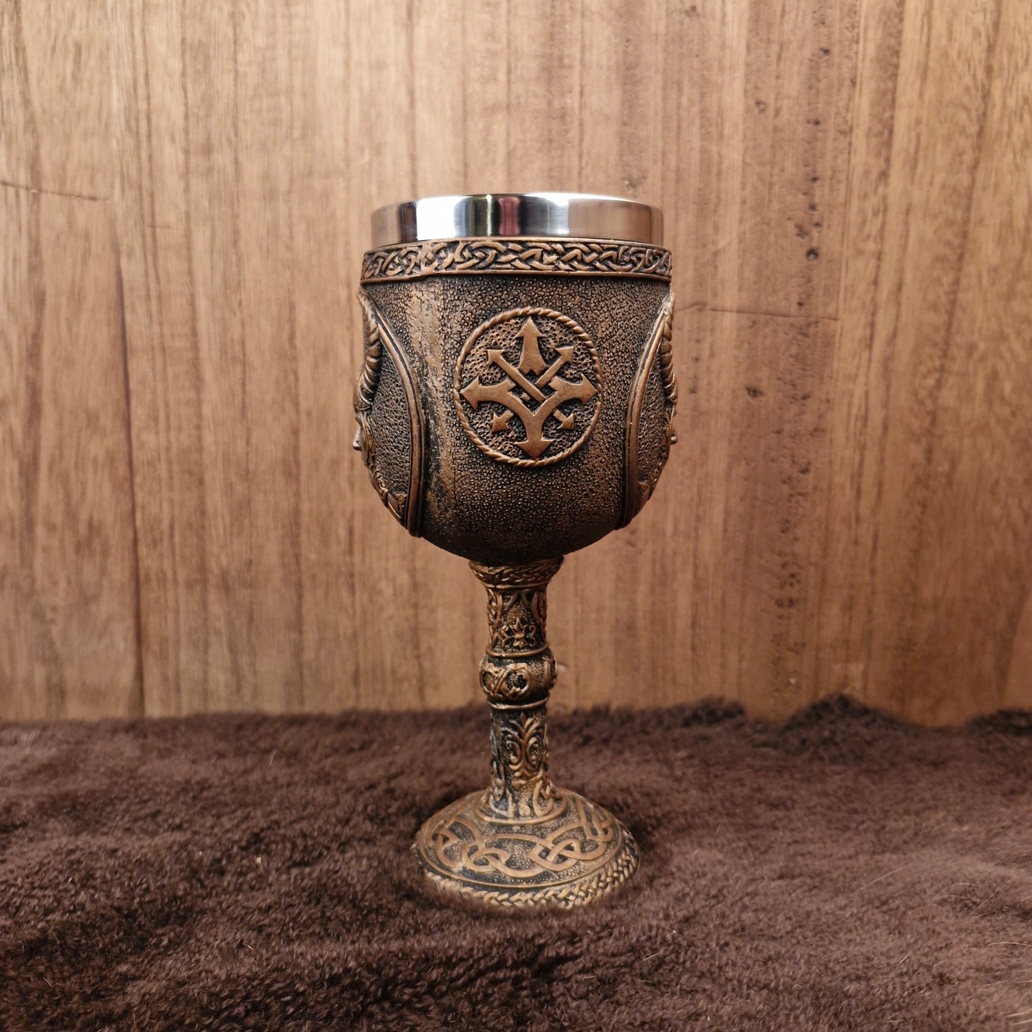 Wikinger Kelch Loki mit Edelstahleinsatz - Dekoration