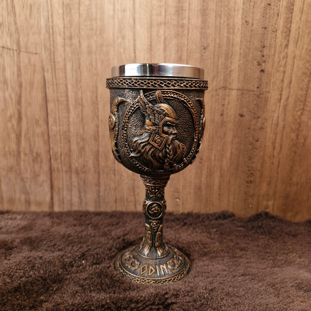 Wikinger Kelch Odin mit Edelstahleinsatz - Dekoration