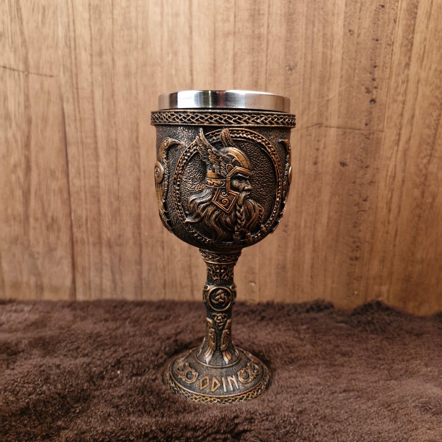 Wikinger Kelch Odin mit Edelstahleinsatz - Dekoration