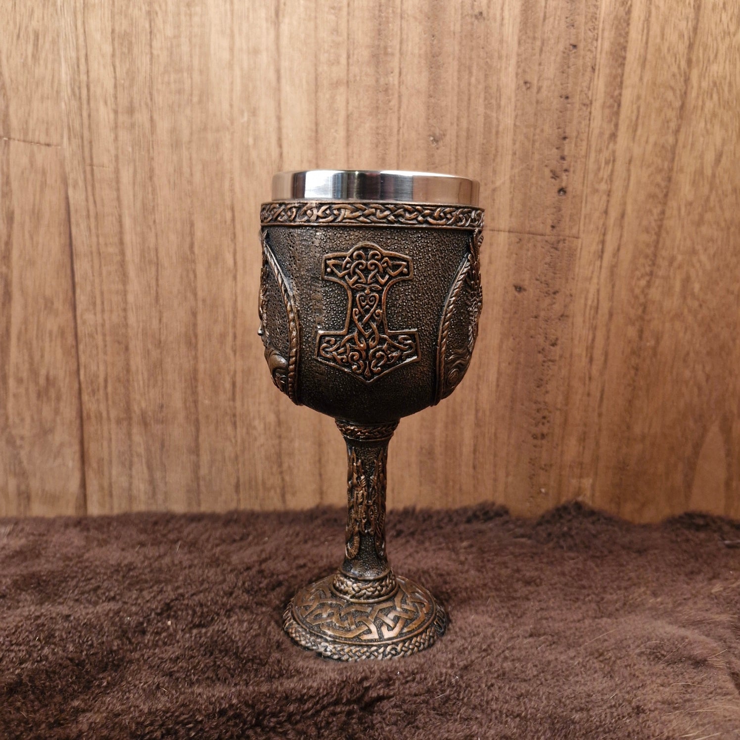 Wikinger Kelch Thor mit Edelstahleinsatz - Dekoration