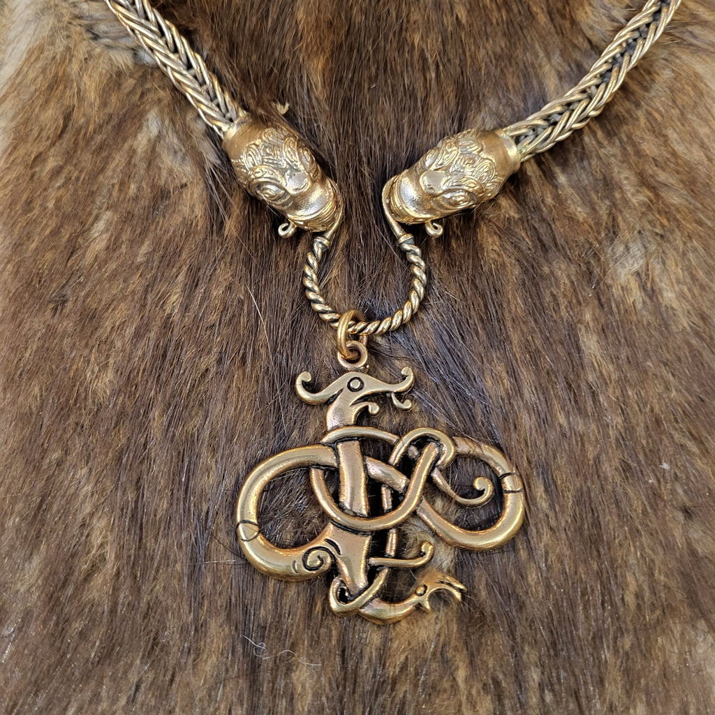 Wikinger Kette Nidhöggr aus Bronze 65 cm