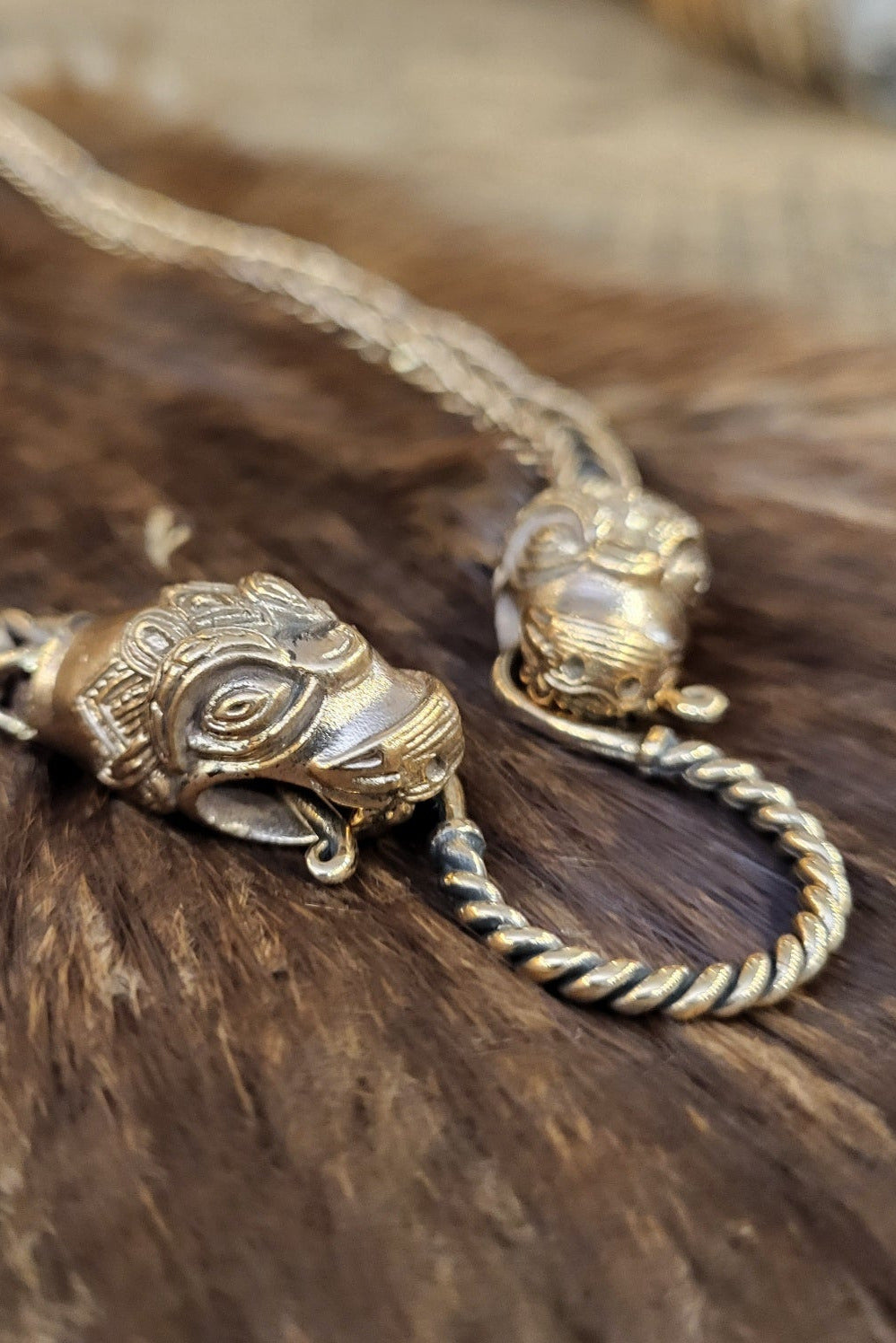 Wikinger Kette Nidhöggr aus Bronze 65 cm