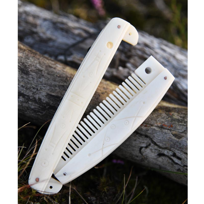 Viking Bone Comb with Case