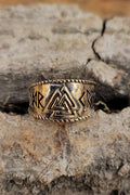 Wikinger Kraftring mit Valknut aus Bronze