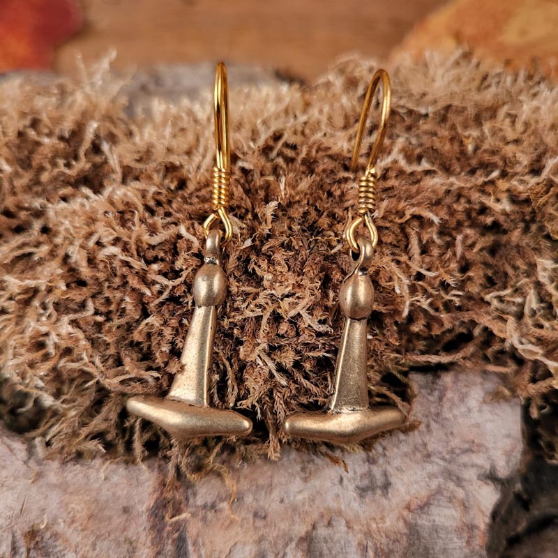 Viking Earrings Thor's Hammer Hedeby Bronze