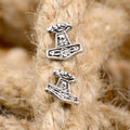 Viking Stud Earrings Thor's Hammer made of Silver