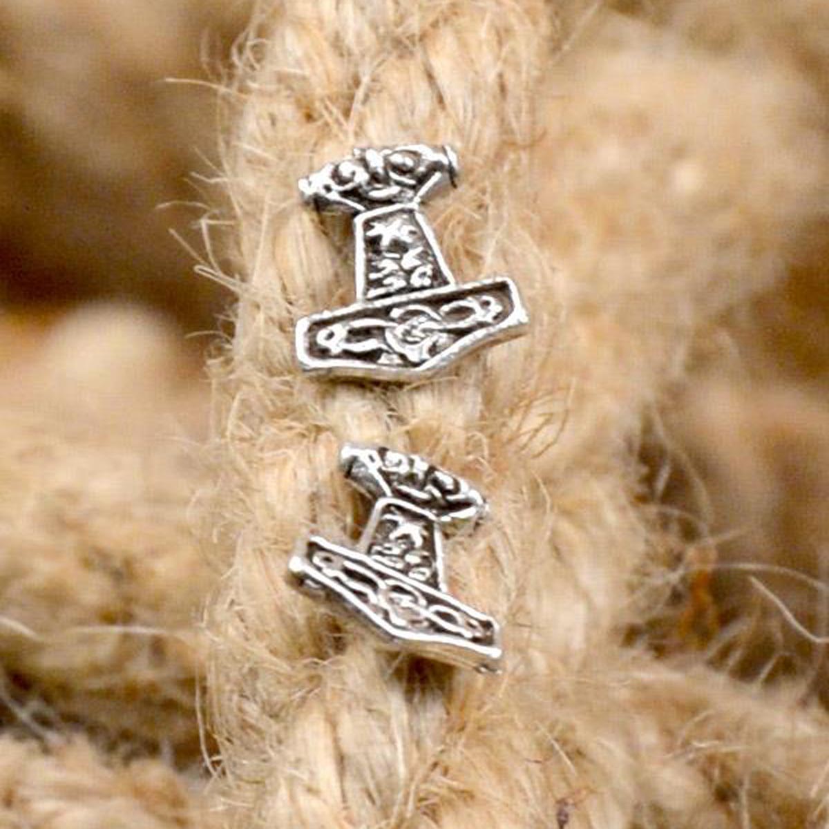 Viking Stud Earrings Thor's Hammer made of Silver